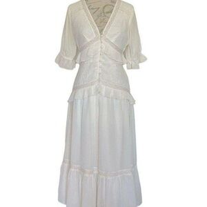 ASOS Design Women’s Dress Button Lace Tiered Dress